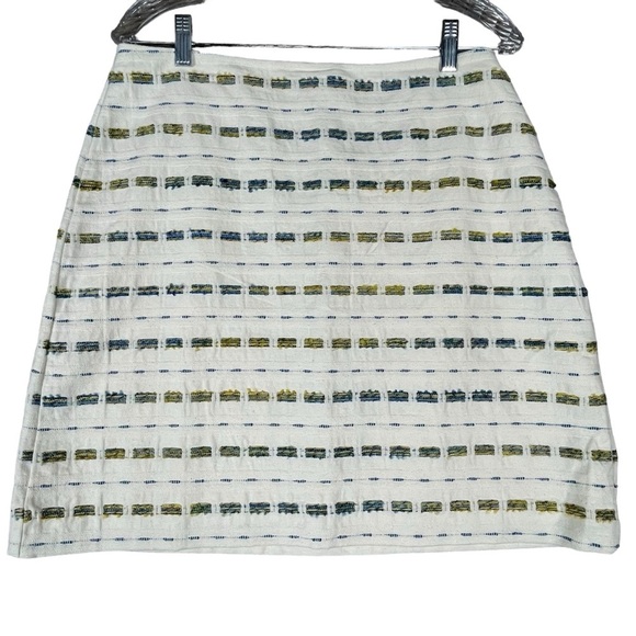 NWT Loft Cotton Blend Boucle Tweed Accents Shift Mini A-Line Pencil Skirt  Sz 12 - Picture 1 of 9